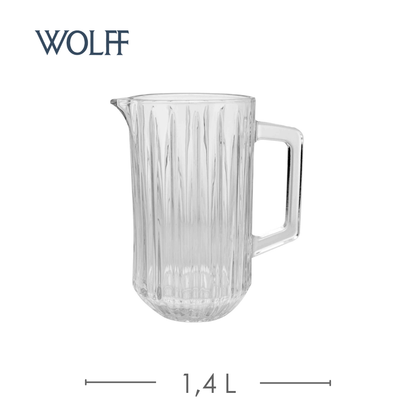 Cj 7 Pecas Jarra Com 6 Copos De Cristal Bangkok 1,45L/300ML