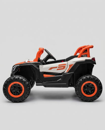 UTV elétrico infantil Pulse XR7 12V laranja em vista lateral