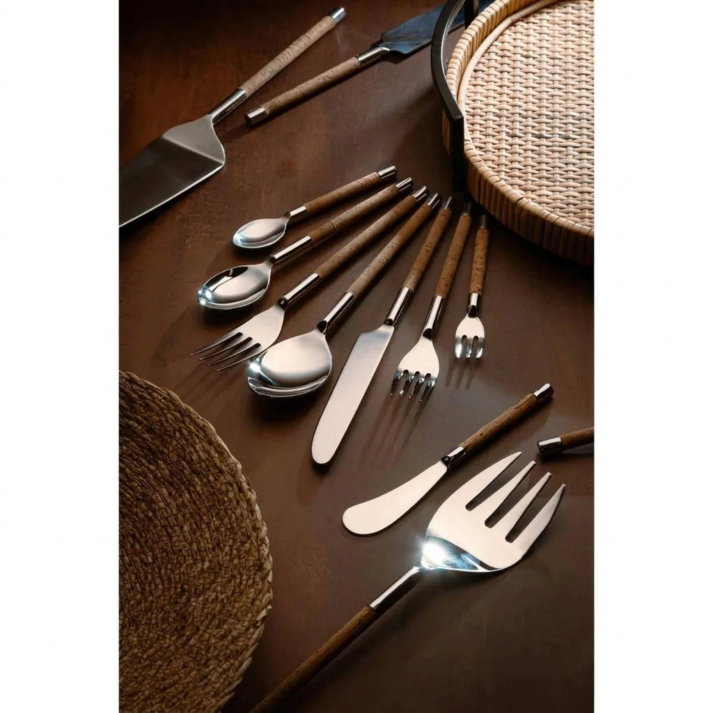 Cj 4 Espatulas de Aco Inox com Cabo de Cortica